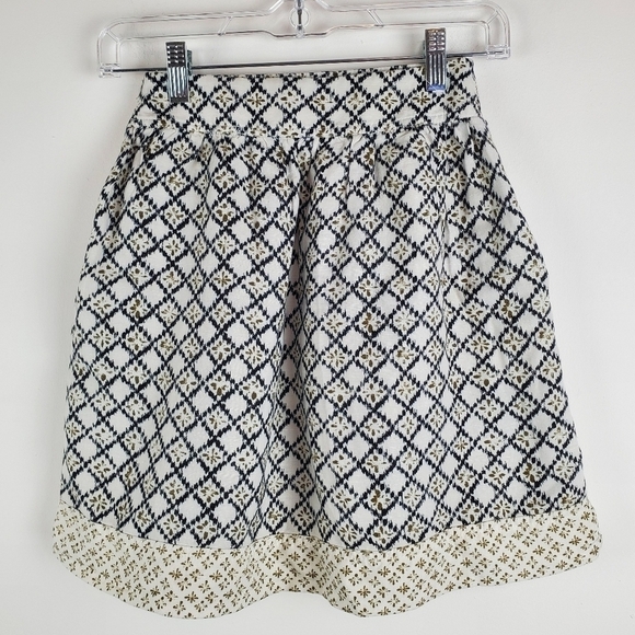 Ann Taylor Loft 00 Mini Skirt Blue & White Cottagecore Boho‎ pockets - Picture 2 of 8